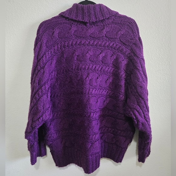 Jones New York Collection Purple Cable Knit Cardigan Sweater Size 1X - Picture 7 of 16